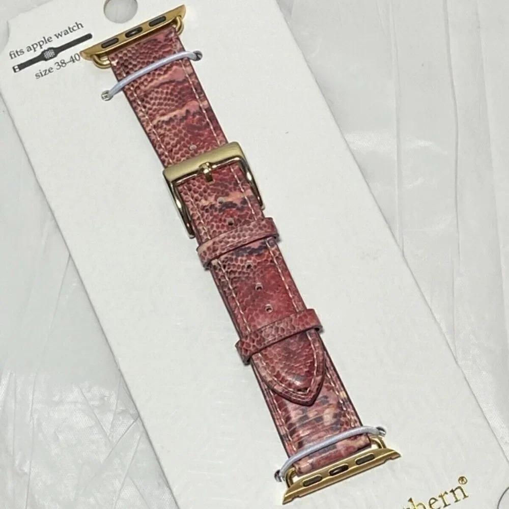 Apple‎ Watch Band Sz38-40mm Simply Southern 2-Piece Leather Snake Skin Design